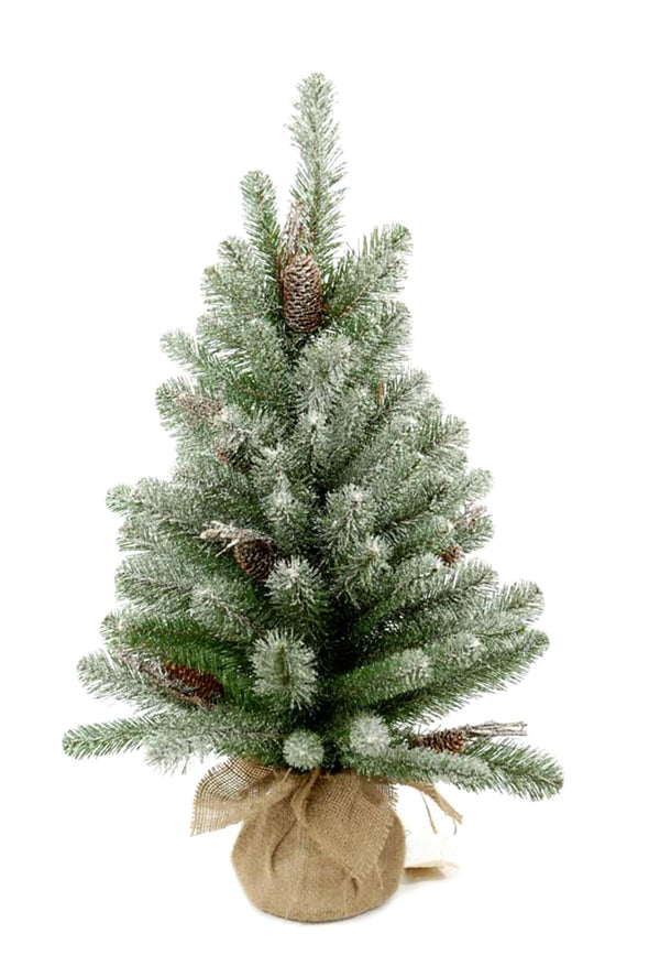 Mini Albero di Natale Artificiale H65 cm Abete innevato con Pigne 65 Tips Verde sconto