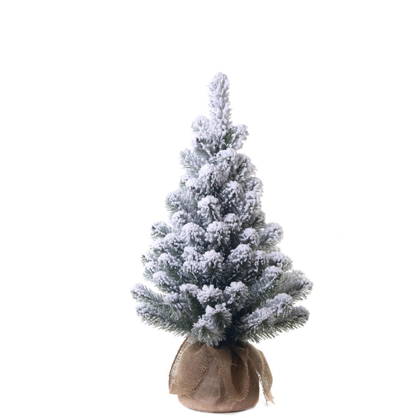 acquista Mini Albero di Natale Artificiale H75 cm Abete con Sacco e Neve 62 Tips Verde