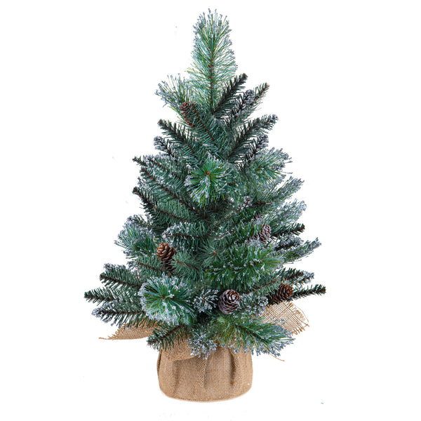 prezzo Mini Albero di Natale Artificiale Abete H60 cm con Sacco e Glitter e 60 Tips Verde