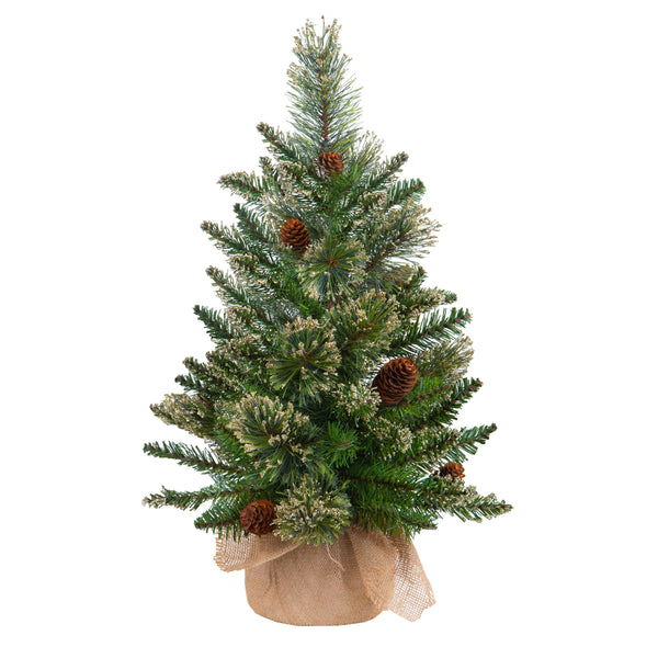 prezzo Mini Albero di Natale Artificiale Abete H60 cm con Sacco e Glitter e 60 Tips Verde
