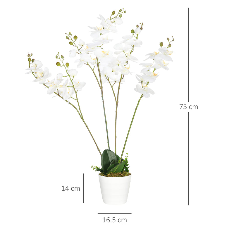 Pianta Artificiale Orchidea H75 cm con Vaso Bianco – acquista su