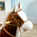 Cavallo a Dondolo per Bambini 68x26x62 cm con Suoni in Peluche Marrone-9